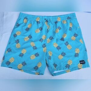 Hurley  Men's Swim Trunks Board Shorts Pull On Drawstring Pineapple XXL